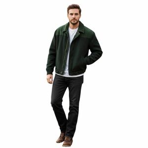 Vintage Dinosaur Brand Wool & Corduroy Bomber Jacket Made in Canada Size L